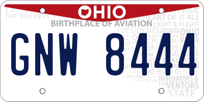 OH license plate GNW8444