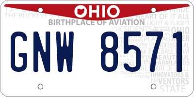 OH license plate GNW8571