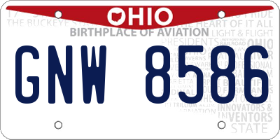 OH license plate GNW8586
