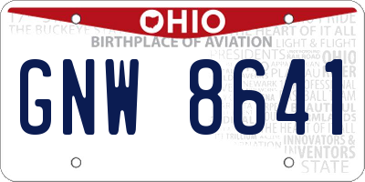 OH license plate GNW8641
