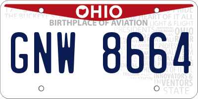 OH license plate GNW8664