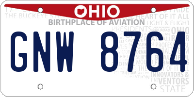 OH license plate GNW8764