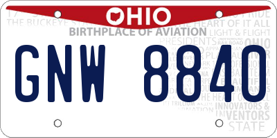 OH license plate GNW8840