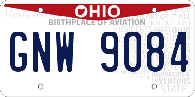 OH license plate GNW9084