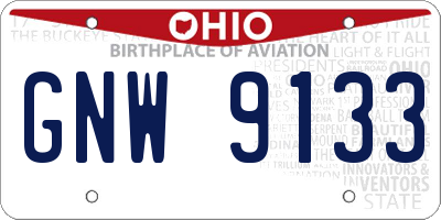OH license plate GNW9133