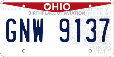 OH license plate GNW9137