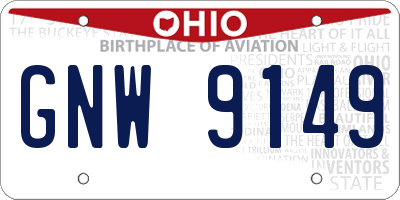 OH license plate GNW9149