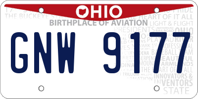 OH license plate GNW9177