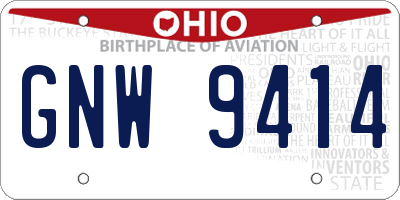 OH license plate GNW9414