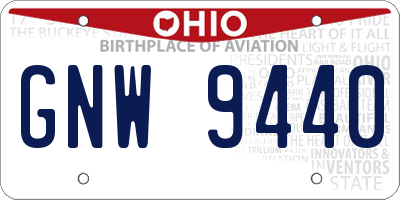 OH license plate GNW9440