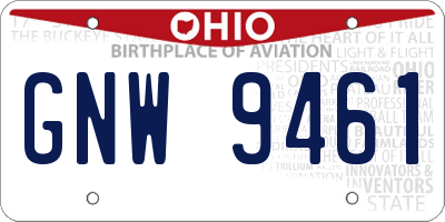 OH license plate GNW9461