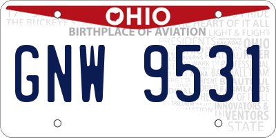 OH license plate GNW9531