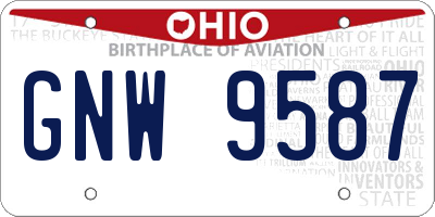 OH license plate GNW9587