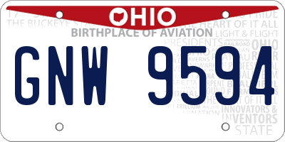 OH license plate GNW9594