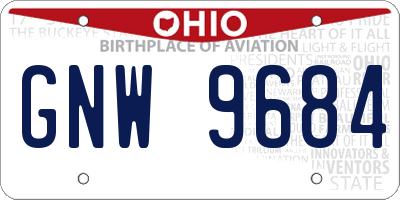 OH license plate GNW9684