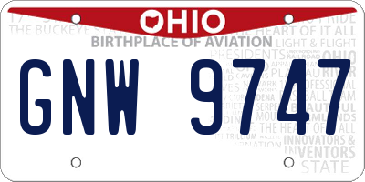 OH license plate GNW9747