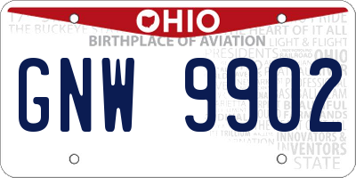OH license plate GNW9902
