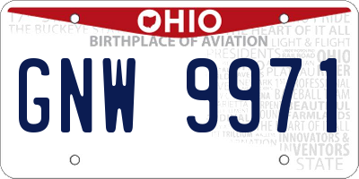 OH license plate GNW9971