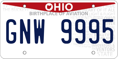 OH license plate GNW9995