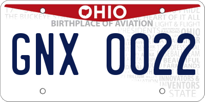 OH license plate GNX0022
