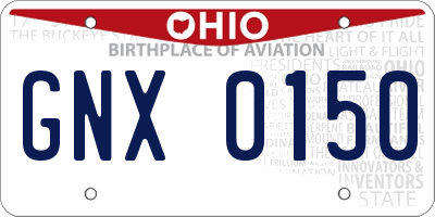 OH license plate GNX0150