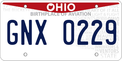 OH license plate GNX0229