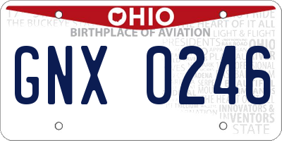 OH license plate GNX0246