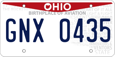 OH license plate GNX0435