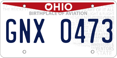 OH license plate GNX0473
