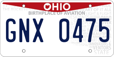 OH license plate GNX0475