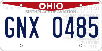 OH license plate GNX0485