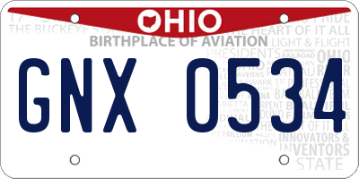 OH license plate GNX0534