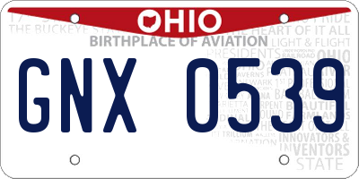 OH license plate GNX0539