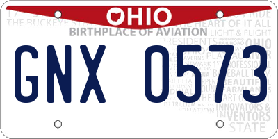 OH license plate GNX0573