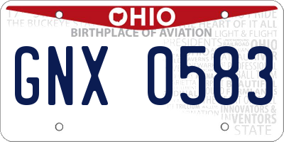OH license plate GNX0583
