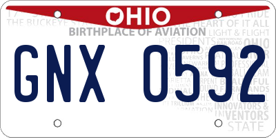 OH license plate GNX0592