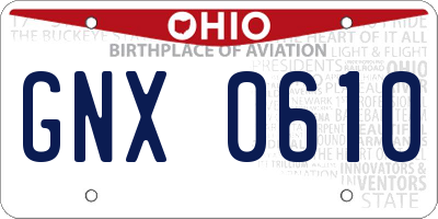 OH license plate GNX0610