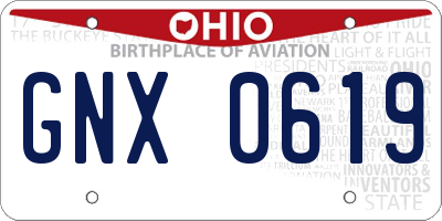 OH license plate GNX0619