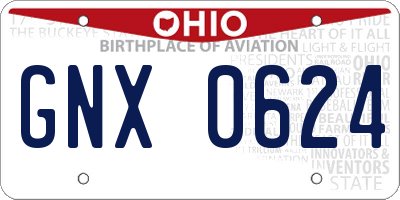 OH license plate GNX0624