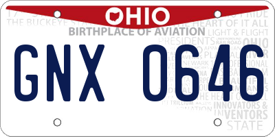OH license plate GNX0646