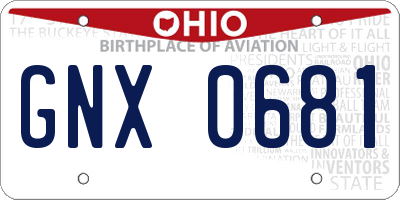 OH license plate GNX0681
