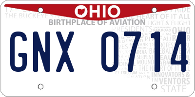 OH license plate GNX0714