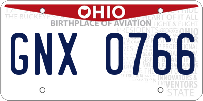OH license plate GNX0766