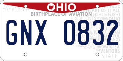 OH license plate GNX0832