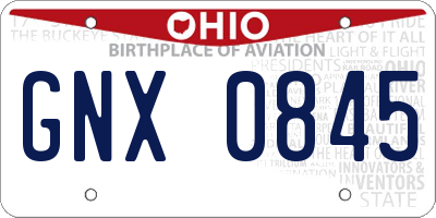 OH license plate GNX0845