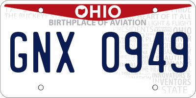 OH license plate GNX0949