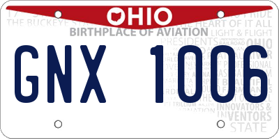 OH license plate GNX1006