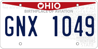 OH license plate GNX1049