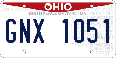 OH license plate GNX1051