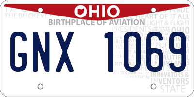 OH license plate GNX1069